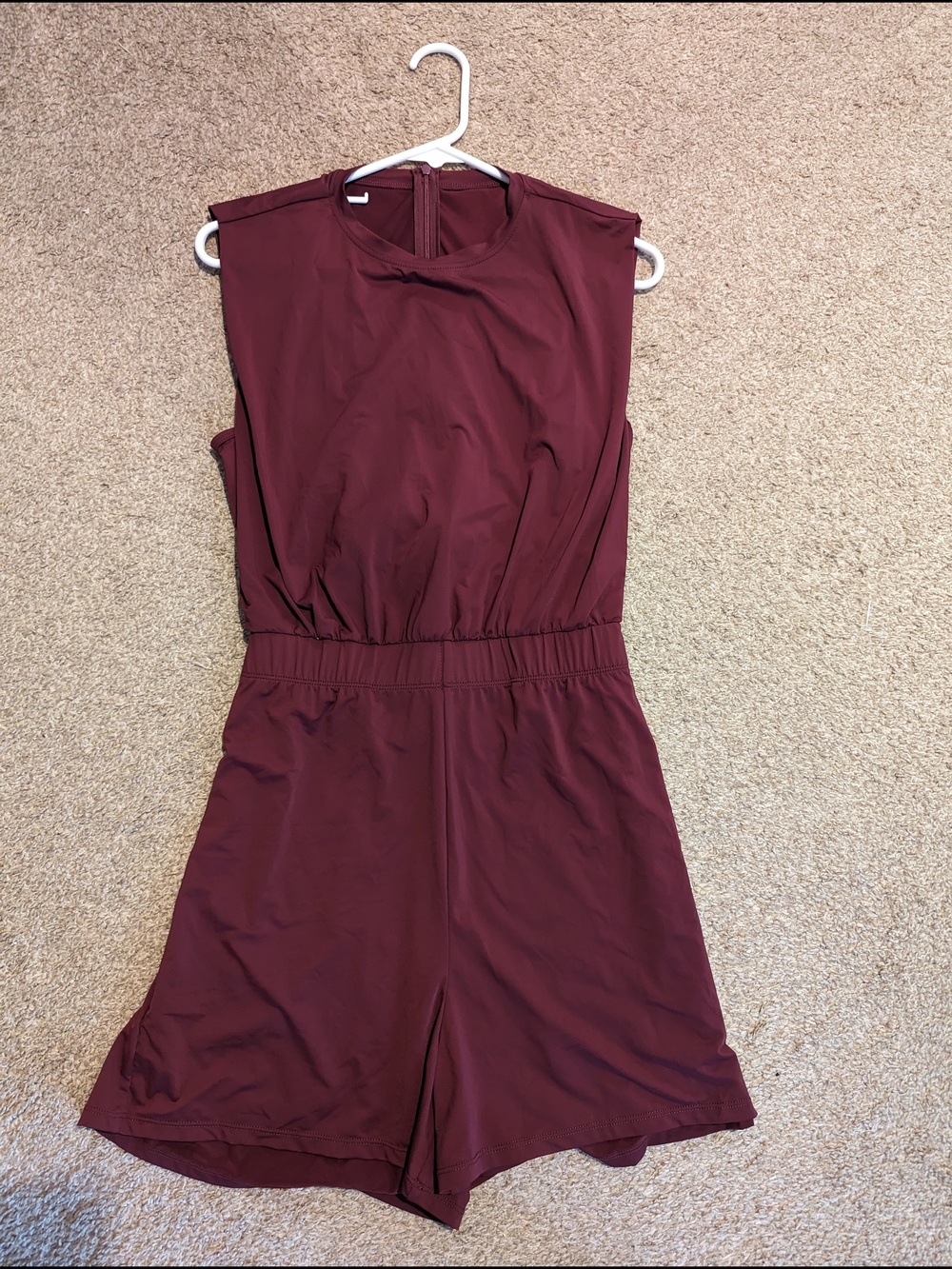 NWOT- HALARA Burgundy Sleeveless Romper